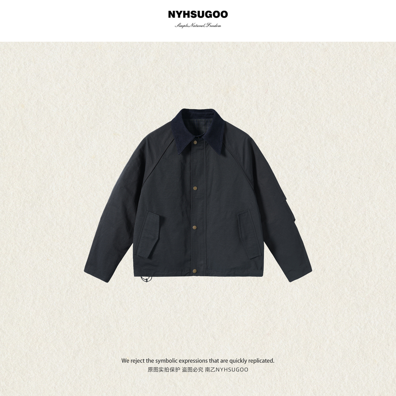 Nanyi Nyhsugoo Men's Vintage Reversible Lapel Jacket Autumn Cotton and Nylon Blend Men's Coat 3781 Nanyi Nyhsugoo Men's Vintage Reversible Lapel Jacket Autumn Cotton and Nylon Blend Men's Coat 3781
