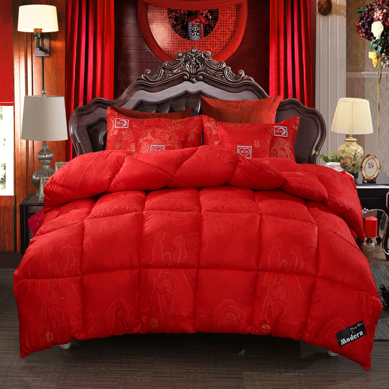 Wedding big red quilt wedding happy quilt cotton warm quilt core thickened winter quilt newlywed spring and autumn hi quilt bedding