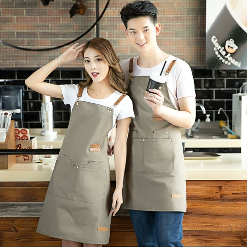 Хлопковый износостойкий фартук, чай с молоком для маникюра для работы, делается под заказ, с печатью вашего логотипа