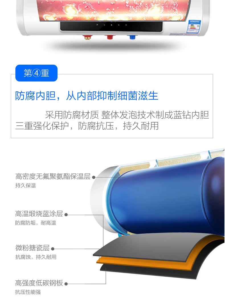 giá máy nước nóng panasonic Authentic nước nóng anh đào điện gia dụng lưu trữ nước nóng nóng xô phẳng tắm mưa 50 lít 40L60 bình năng lượng mặt trời
