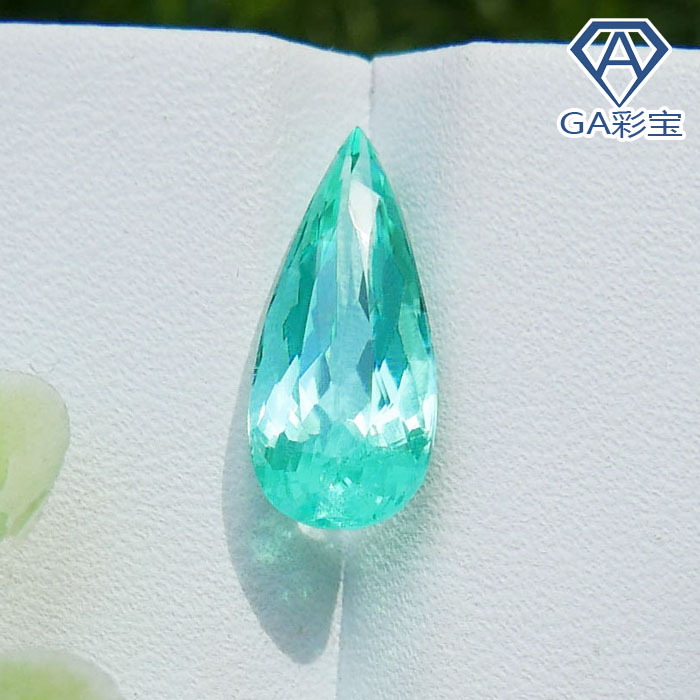 Ga彩色寶石3 76克拉天然霓虹色帕拉伊巴碧璽裸石高淨aigs Ga彩色寶石3 76克拉天然霓虹色帕拉伊巴碧璽裸石高淨aigs