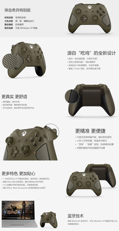 Microsoft xbox one không dây Bluetooth gamepad Bộ điều khiển không dây phiên bản S mới xử lý ưu tú - XBOX kết hợp