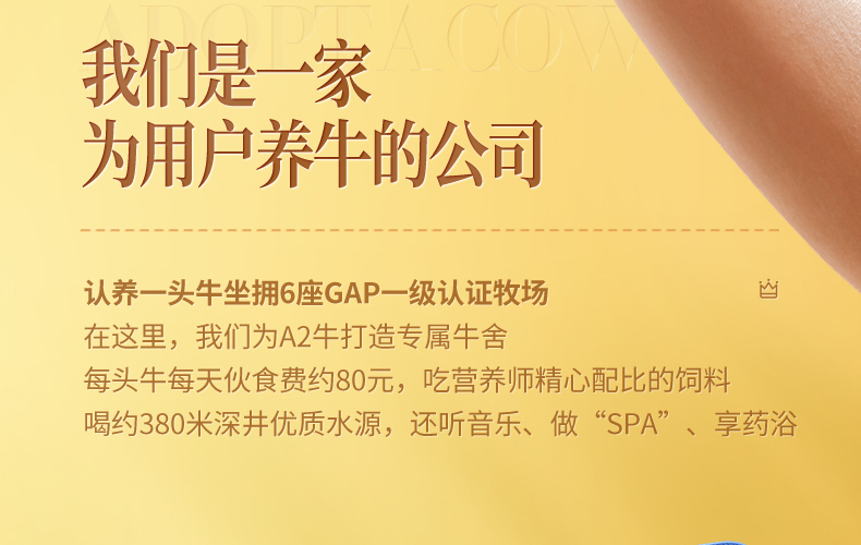 认养一头牛A2β-酪蛋白纯奶2箱