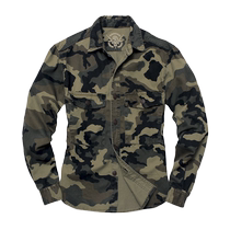 Outdoor camouflage work shirt European and American retro military casual long-sleeved shirt mens multi-pocket shirt