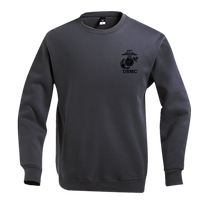 New products for autumn and winter. Military style round neck sweatshirt. Velvet optional. Marun USMC Earth Eagle logo printed model.