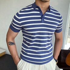 Рубашка поло blue striped business polo