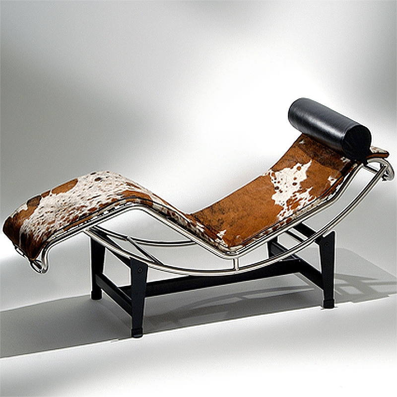 Lc4 Le Corbusier Leisure Lounge Chair Stainless Steel Natural Cowhide Classic Master Design Replica Simple Modern