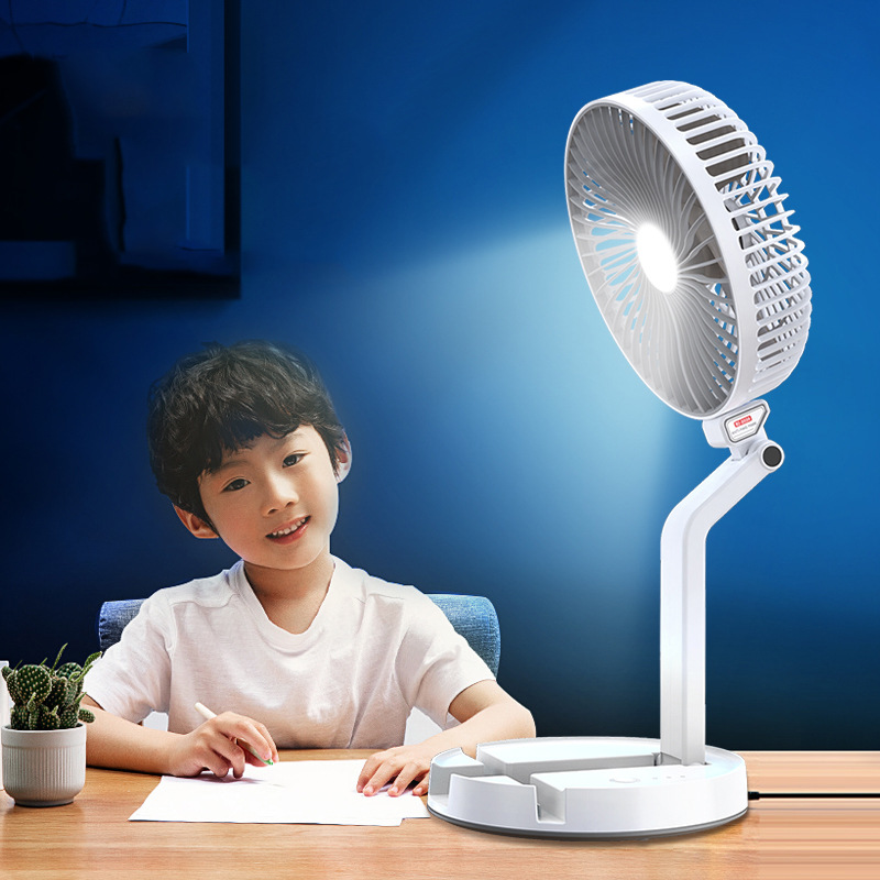 usb folding table lamp fan rechargeable student dormitory portable outdoor home small desktop floor fan
