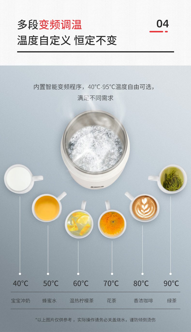 斯凯沃夫 智能电热烧水杯 350ml 温度实时数显 图5