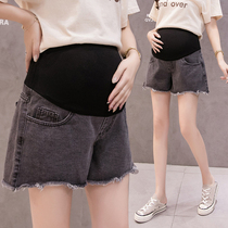 Pregnant womens shorts womens summer wear large size pregnant pants thin wide leg bottoming denim shorts summer suit