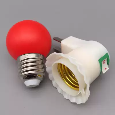 Development of black and white photo X piece with switch E27 screw Port lamp holder LED energy saving red light color pure 15wE14 recommended