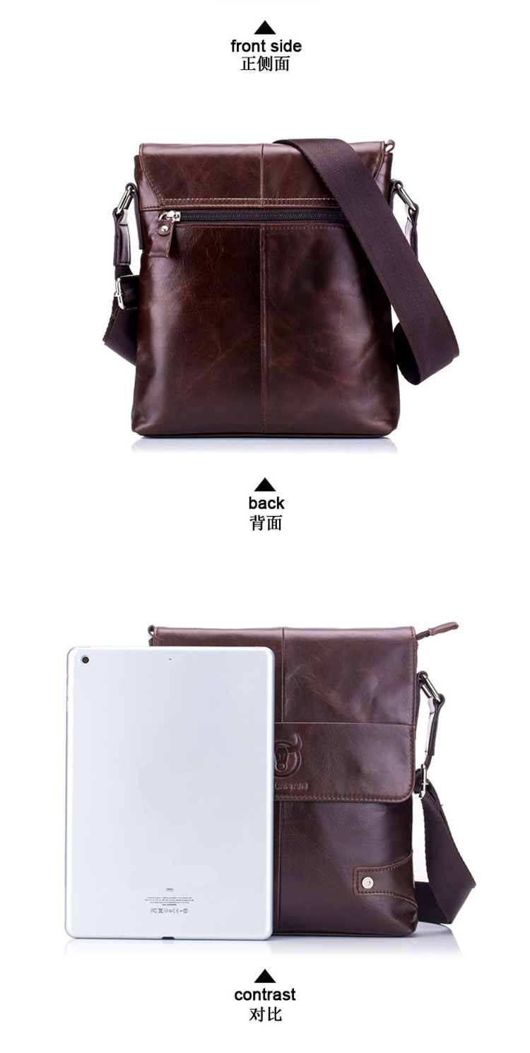 Cow Captain Leather Leather Shoulder Shoulder Men First Layer Leather Soft Business Casual Shoulder Bag - Túi của con người túi xách lv