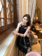 Ldtj Haute Couture [Black Veil Secret] Autumn New Lace Patchwork Heavy Craft Design Atmosphere Sleeveless Top