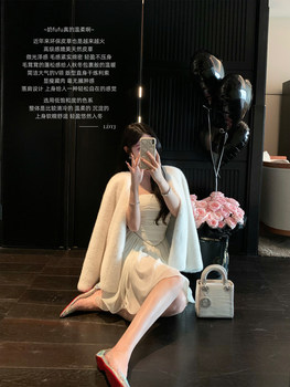 Ldtj High-End Fur Autumn and Winter Korean Drama Style Gentle White Casual Versatile Slimming Fashionable Eco-Friendly Coat for Women