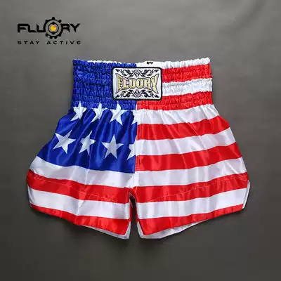 FLUORY Fighting Shorts Men and Women Sanda Muay Thai Quan Professional Boxing Training Muay Thai Shorts