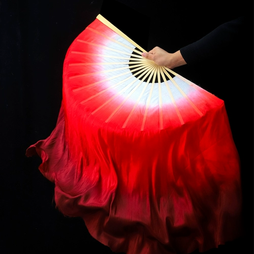 Поклонник танца Wanjiang Dance Fan Fan Real Silk Double -Sided Darked Red Gradient Growth Classical Dance Liang желает фанатов Yangge