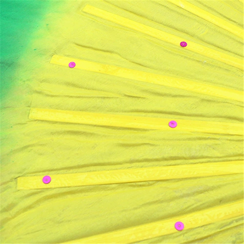 款米 Фан -фанат Hai School Simulation Silk Fifth Set Gradient Gradient Double -Shide Performance Добавлены шелковые фанаты Twisted Yangge Dance Fan