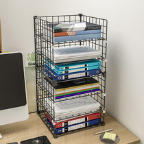 Book storage box student bookshelf children picture book desk finishing artifact desktop rack A4 bookcase storage basket