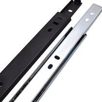 26 wide two-section drawer slide rail buffer sliding door steel ball slide rail silent drawer rail keyboard bracket side installation