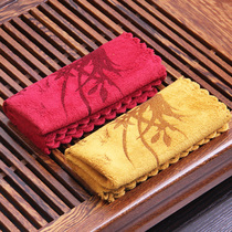 Yunfeng new pure cotton soft tea towel Tea cloth Absorbent thickened towel Wipe pot towel Tea ceremony zero decoration Wipe tablecloth