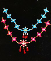 Ancient costume drama Shaoxing opera Huangmei opera Huadan Xiaodan headdress empress lady imitation dot emerald forehead ornament forehead wiping