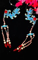 Ancient costume drama Shaoxing opera Huangmei opera Hua Dan Xiaodan headdress ladys imitation jade dot silk phoenix hairpin