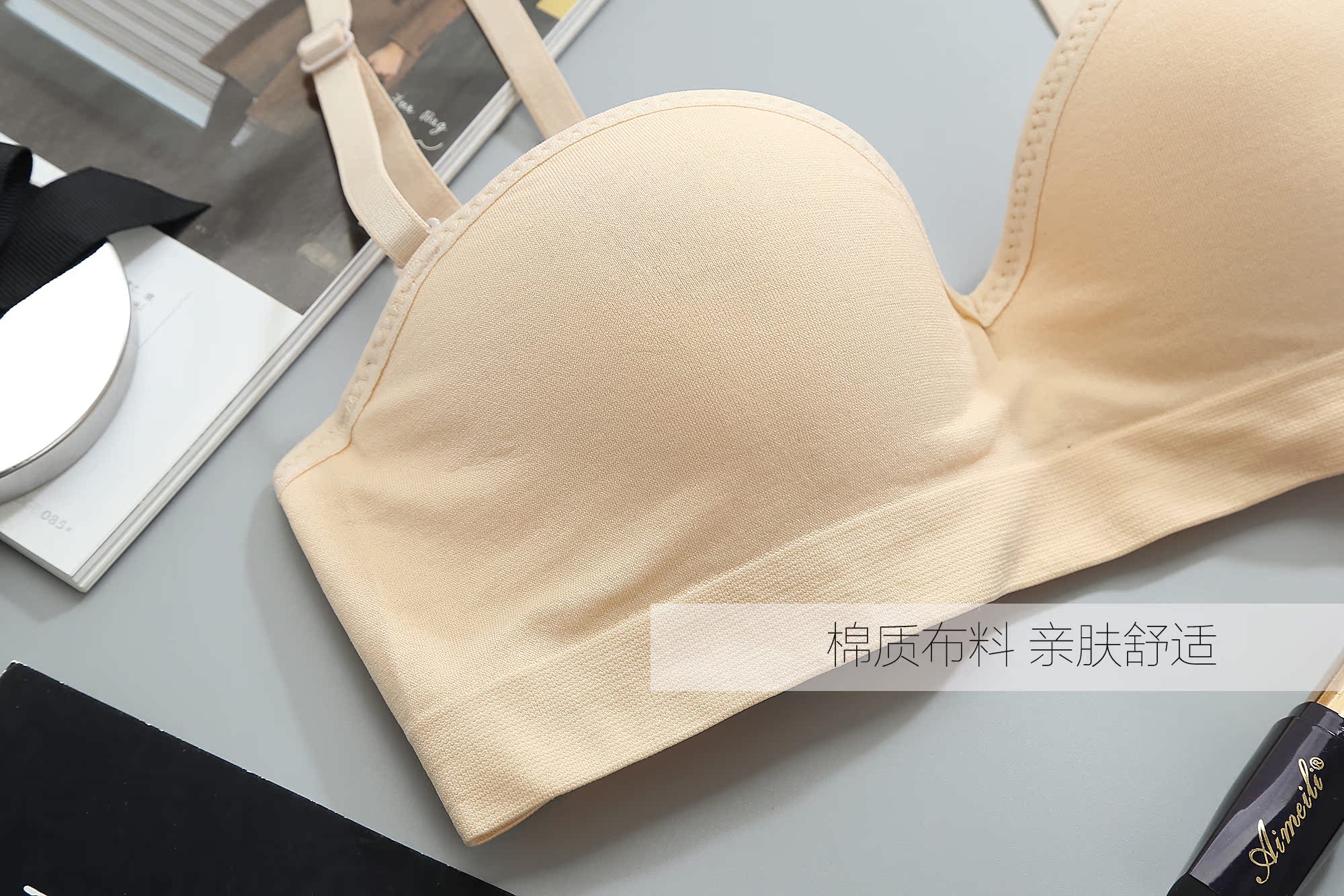 Peach series 1/2 nửa cup tập hợp áo ngực thoải mái trên skid với vòng thép thoáng khí đồ lót màu đen do lot