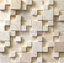 Natural stone mosaic background wall wall sticker Marble gold and beige tile logo bathroom living room