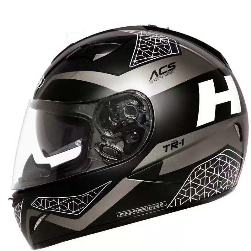 Hjc Helmet Men's Motorcycle Full-Face Helmet Tr-1 Motorcycle All-Season Sports Car Racing Helmet Double Lens Summer Full-Coverage