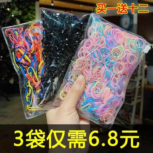 Безвредная детская черная одноразовая резинка для волос, аксессуар для волос, не повреждает волосы