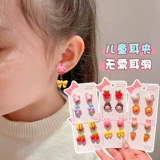 Детские мультяшные клипсы, милые серьги для принцессы, без проколов ушей