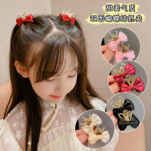 Милая трехмерная детская заколка для волос для принцессы с бантиком, аксессуар для волос, тиара, шпильки для волос