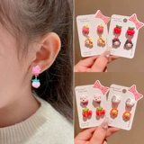 Детские мультяшные клипсы, милые серьги для принцессы, без проколов ушей