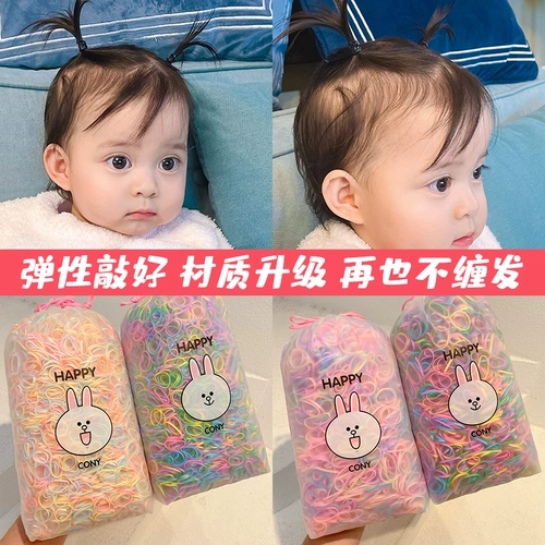 Одноразовые детские резиновые кольца, безвредная эластичная маленькая резинка для девочек, не повреждает волосы