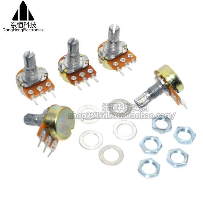 Single Potentiometer B10K B100K Tripod 10K 10K handle length 15mm horizontal WH148 Potentiometer