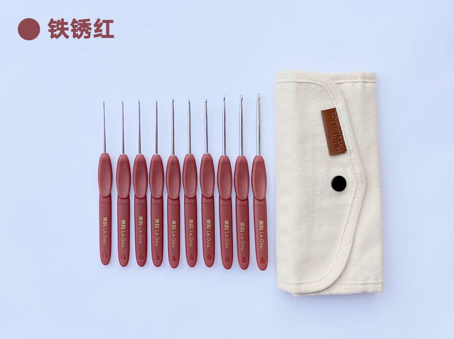 Lehook Chaoshan Hook Needle Anti Slip Handle Stainless Steel Hand Crochet Hook Needle Crochet Wool Thread Weave 10