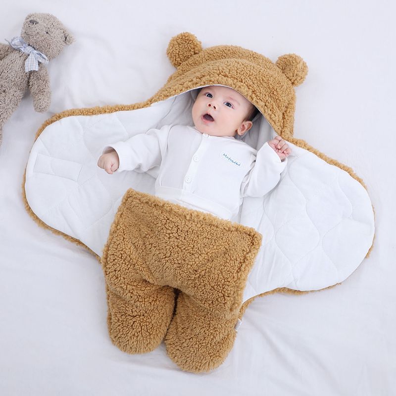Baby butterflies huddled by autumn and winter Thickened Maternity Ward Newborn Baby Swaddle Shock Jump Out Bag Get Stroller Sleeping Bag