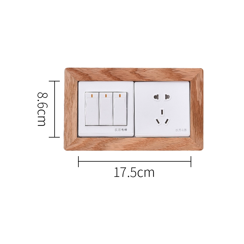 Gỗ nguyên khối bo tròn góc công tắc trang trí dán tường hộ gia đình ổ cắm bảng chặn tự dính bảo vệ đơn giản khung trang trí sáng tạo công tắc máy sấy tóc công tắc đảo chiều panasonic Công tắc, ổ cắm dân dụng