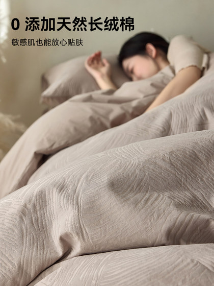 Outside the city 60 count pure cotton jacquard Xinjiang cotton bed four-piece bed sheet quilt cover 2026 new three-piece bed sheet