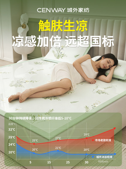 Summer Ice Silk Cooling Mat 2026 New Model A-Grade Maternal and Infant Grade Soft Mat for Home Use in Summer, Air-Conditioned Mat, Machine Washable a