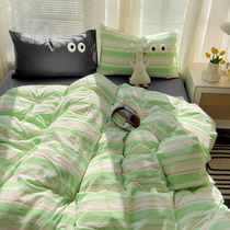 Dopamine wind bed four-piece bed sheet quilt cover quilt 2024 new bed sheet non-pure cotton 100% cotton washed cotton 3