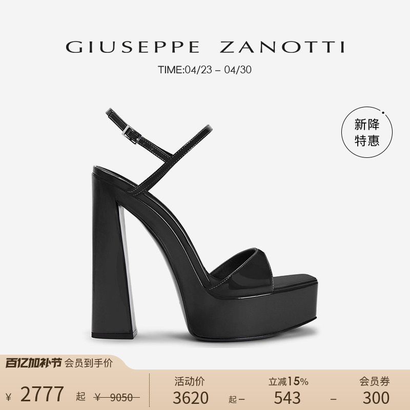 [Premium Special Offer] Giuseppe Zanotti Gz Women's Chunky Heel Open-Toe High Platform Sandals High Heels
