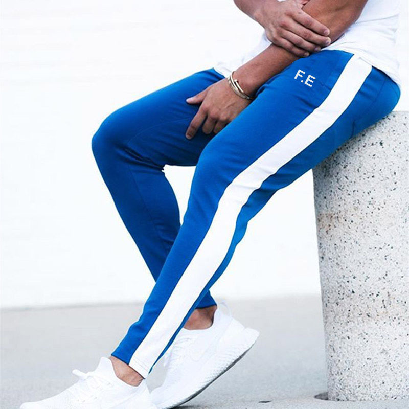 Muscle Fitness Pants American-Style Sweatpants Men's Sports Pants Long Pants Running Training Elastic Slim Pants Tapered Pants Elastic