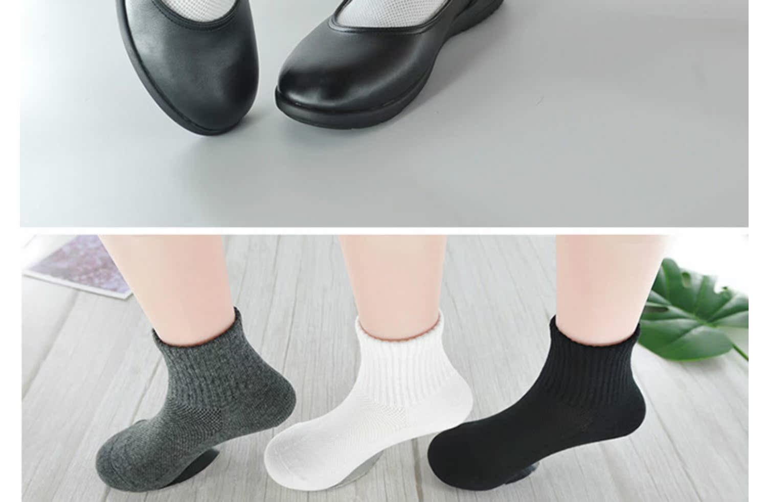 Vớ ống ngắn màu trắng [5 đôi] nam và nữ trẻ em thể thao vớ cotton màu xám đen thuần học sinh đen - Vớ hàng tuần tất nhún