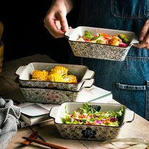 Japanese cheese salad baked rice plate baking plate ceramic plate creative fruit plate dumpling plate household kitchen tableware