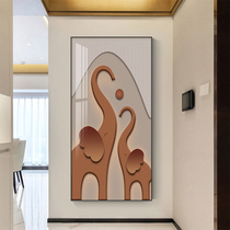 Modern light extravaganza Decorative Painting Superior sensual orange Elephant hanging painting upscale Entrance Living Room Corridor Aisle Fresco