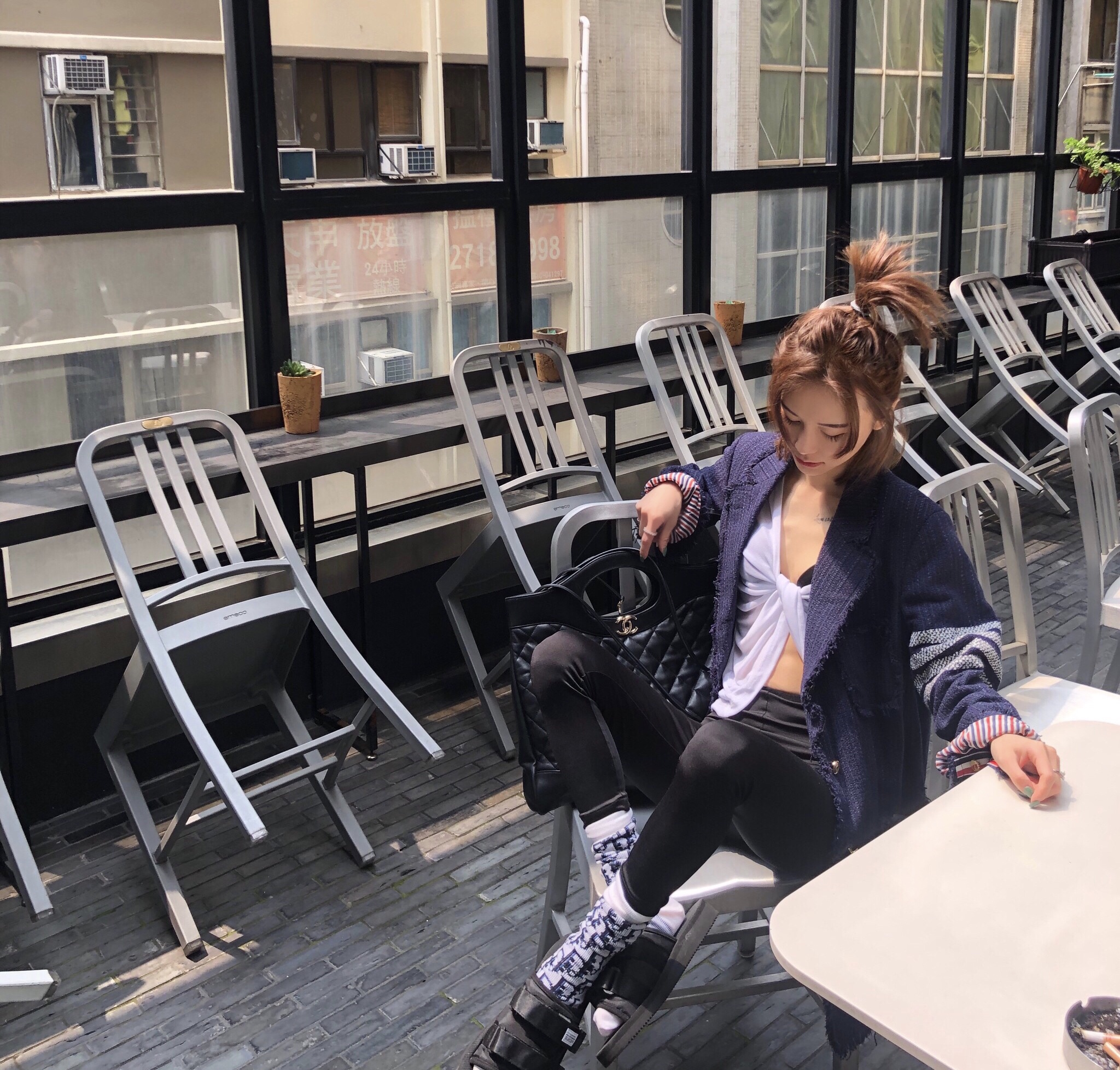 SSCHATSHOP 19SS đầy đủ tất cả các chữ cái tất vớ cotton thể thao vớ dài ống nam và nữ vớ thủy triều - Vớ thể thao tất gucci