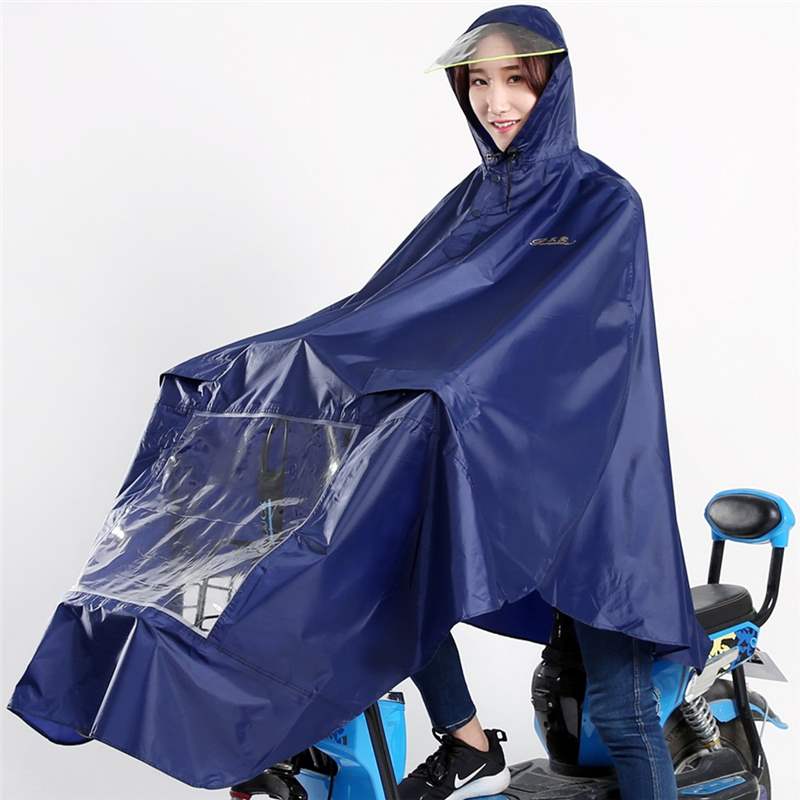 Paradise transparent big brim electric car rain poncho N151 navy blue uniform code