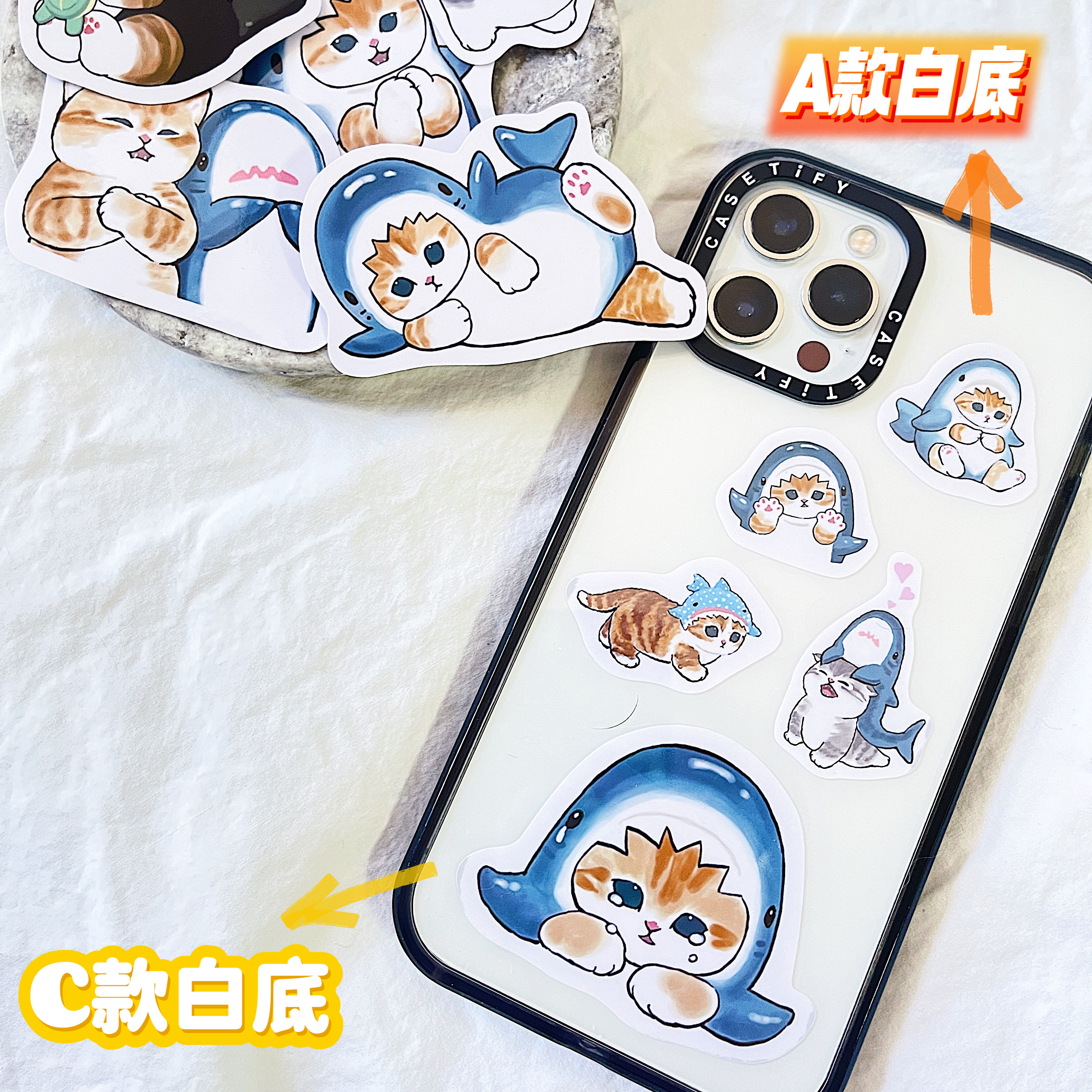治愈系猫咪鲨鱼猫可爱喵咪，厨房里的亲子防油防水围裙新宠！