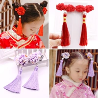 Trung Quốc phong cách phụ kiện tóc trẻ em Trung Quốc thắt nút kỳ nghỉ năm mới mũ công chúa đầu hoa trang sức hoa Tang phù hợp với kẹp tóc kẹp tóc nơ hàn quốc